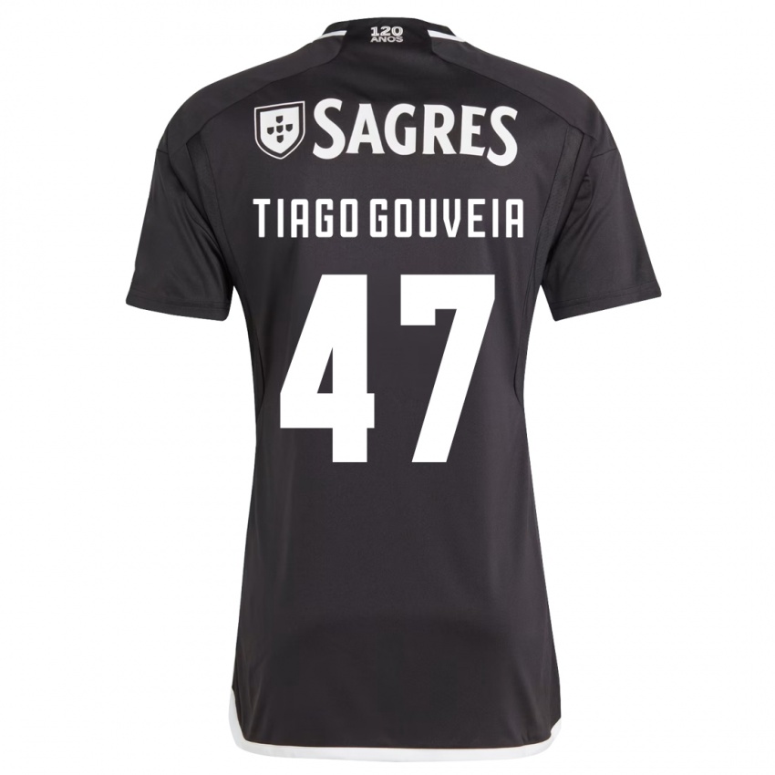 Kinder Tiago Gouveia #47 Schwarz Auswärtstrikot Trikot 2023/24 T-Shirt Österreich