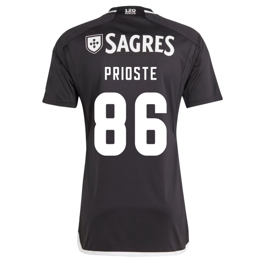 Kinder Diogo Prioste #86 Schwarz Auswärtstrikot Trikot 2023/24 T-Shirt Österreich