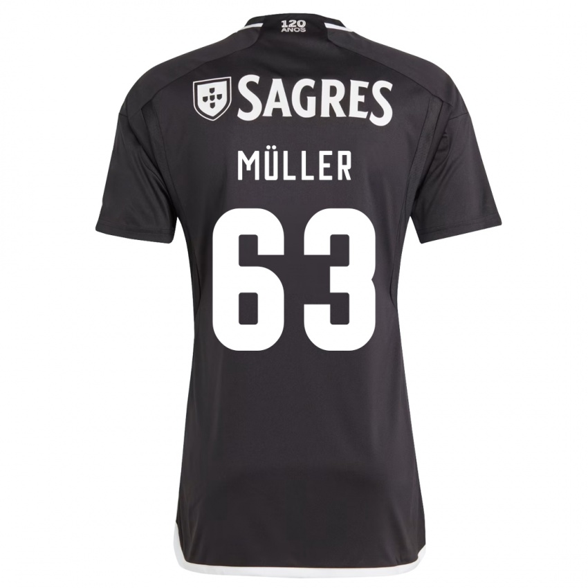 Kinder José Müller #63 Schwarz Auswärtstrikot Trikot 2023/24 T-Shirt Österreich