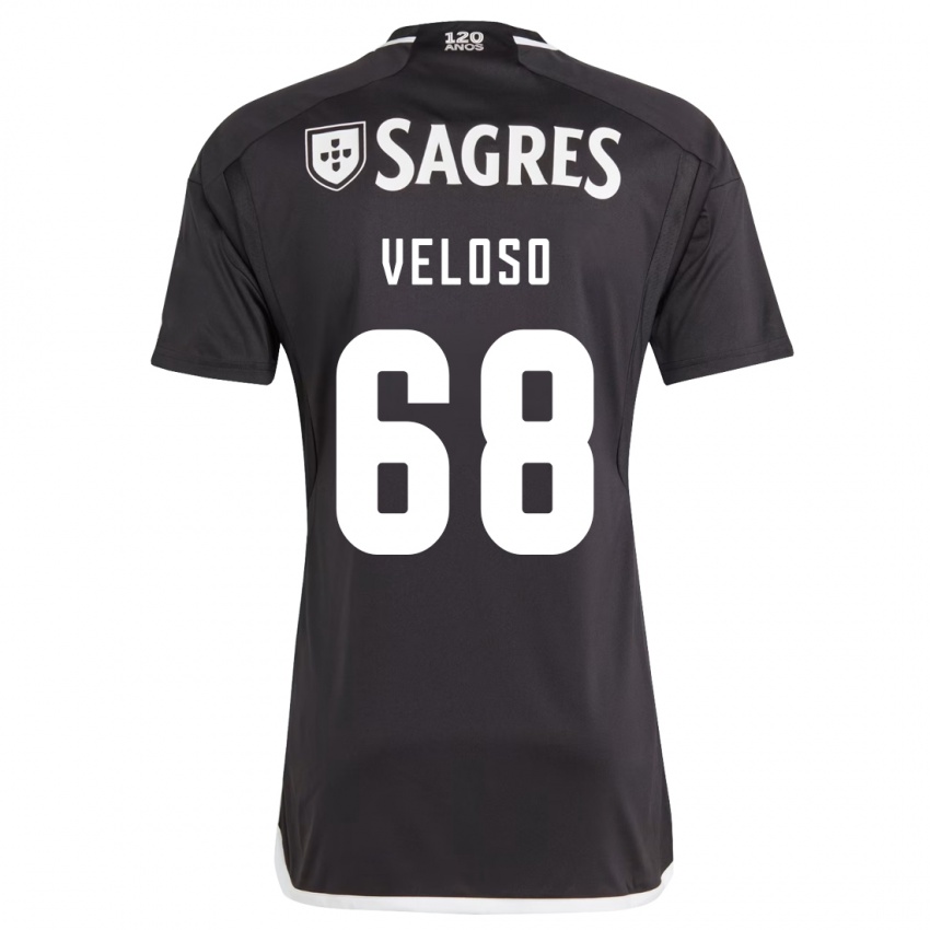 Kinder João Veloso #68 Schwarz Auswärtstrikot Trikot 2023/24 T-Shirt Österreich