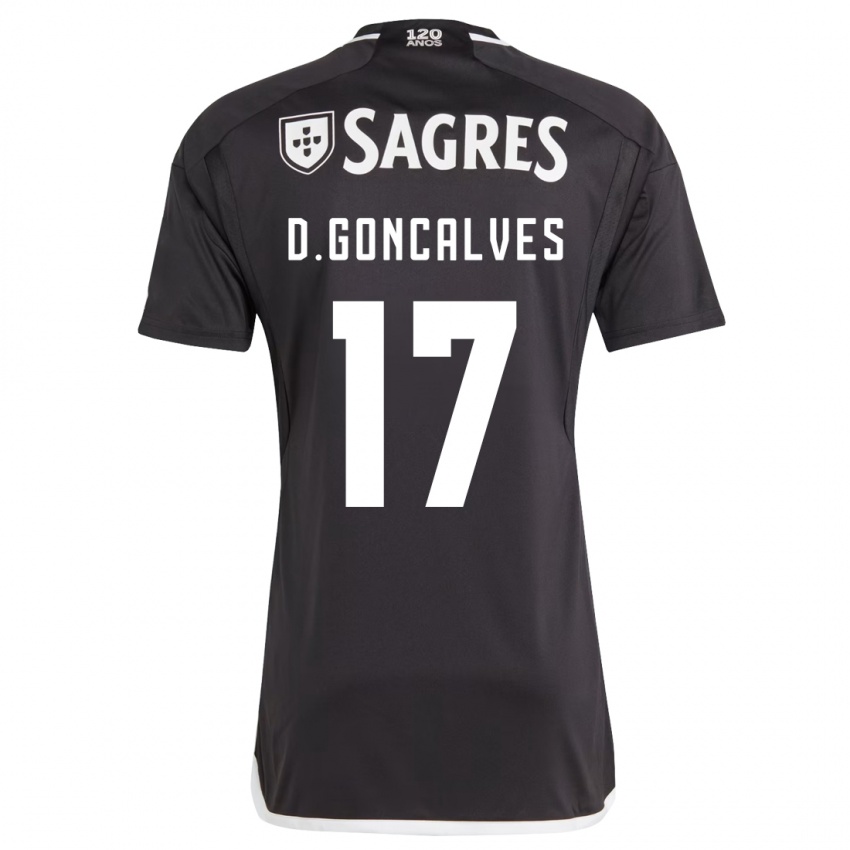 Kinder Diogo Goncalves #17 Schwarz Auswärtstrikot Trikot 2023/24 T-Shirt Österreich