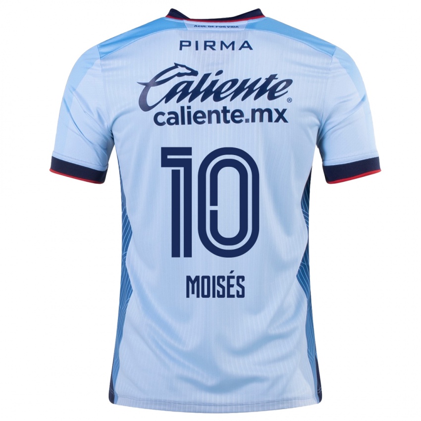 Kinder Moisés Vieira #10 Himmelblau Auswärtstrikot Trikot 2023/24 T-Shirt Österreich