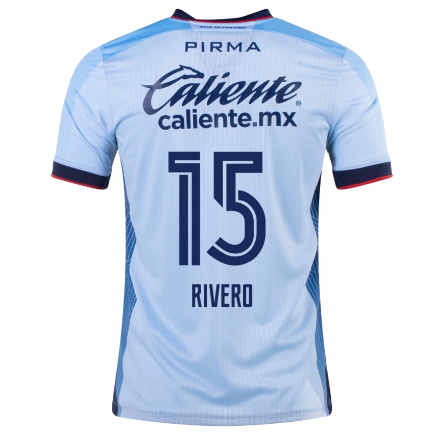 Kinder Ignacio Rivero #15 Himmelblau Auswärtstrikot Trikot 2023/24 T-Shirt Österreich
