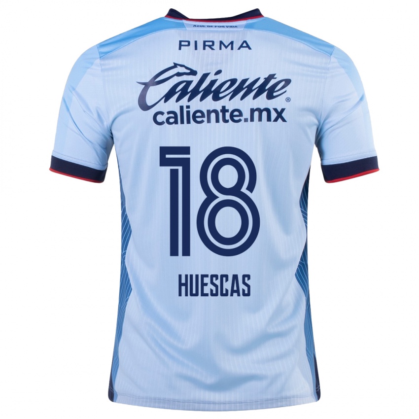 Kinder Rodrigo Huescas #18 Himmelblau Auswärtstrikot Trikot 2023/24 T-Shirt Österreich