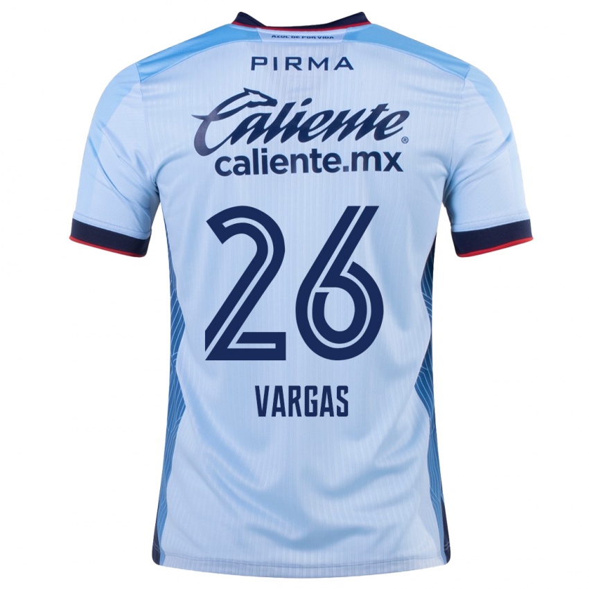 Kinder Carlos Vargas #26 Himmelblau Auswärtstrikot Trikot 2023/24 T-Shirt Österreich