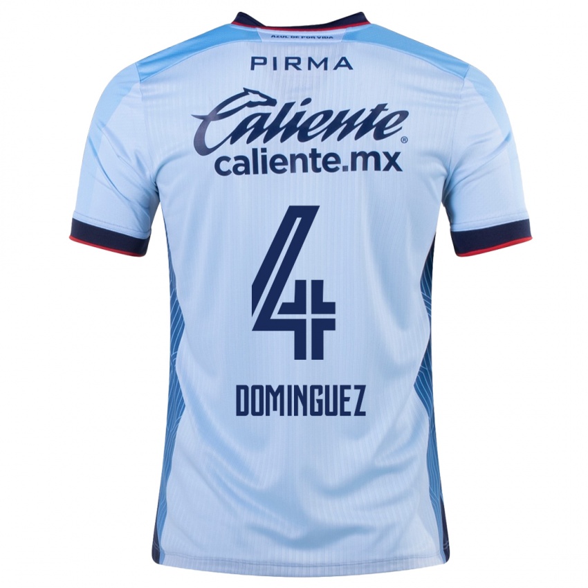 Kinder Julio Cesar Dominguez #4 Himmelblau Auswärtstrikot Trikot 2023/24 T-Shirt Österreich