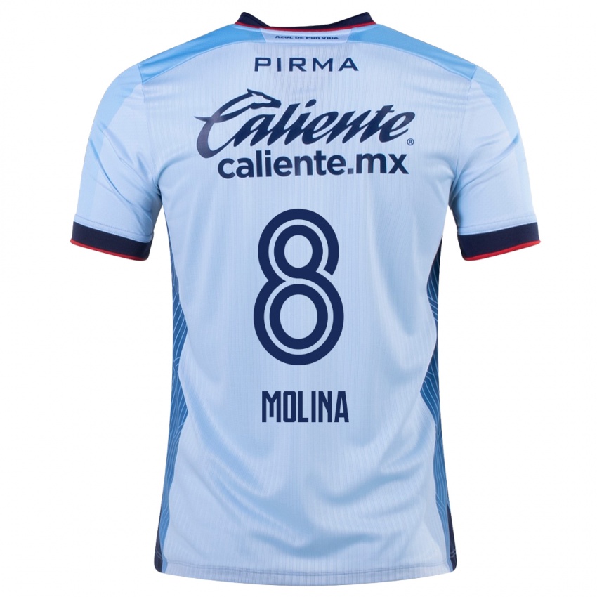 Kinder Dalia Molina #8 Himmelblau Auswärtstrikot Trikot 2023/24 T-Shirt Österreich
