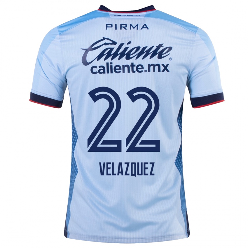 Kinder Hireri Velazquez #22 Himmelblau Auswärtstrikot Trikot 2023/24 T-Shirt Österreich