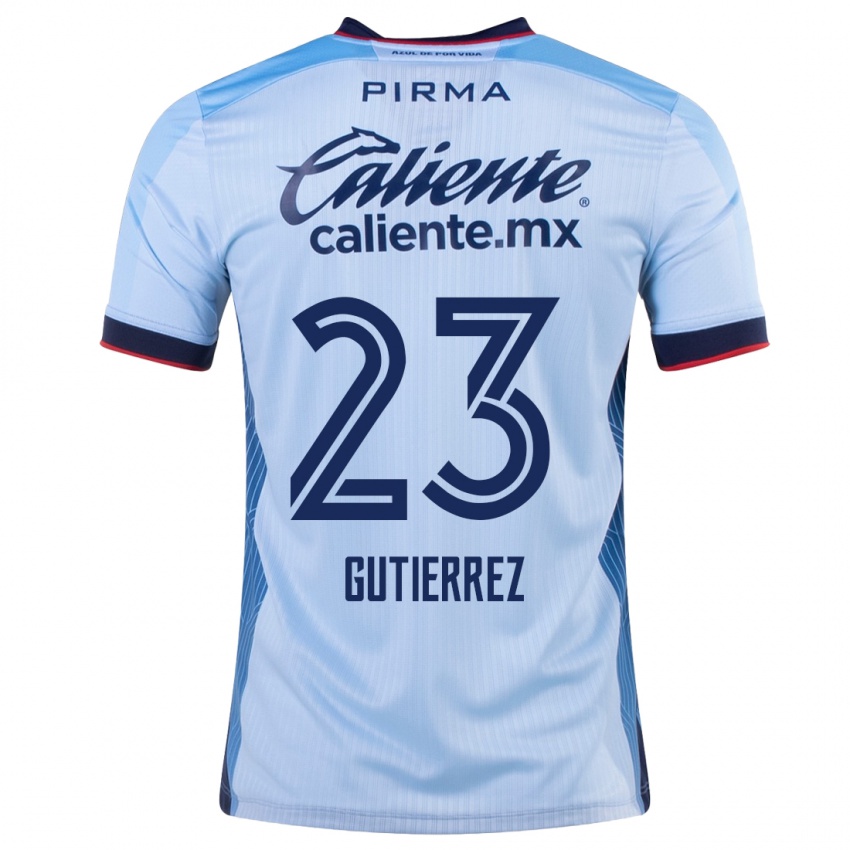 Kinder Ivonne Gutierrez #23 Himmelblau Auswärtstrikot Trikot 2023/24 T-Shirt Österreich