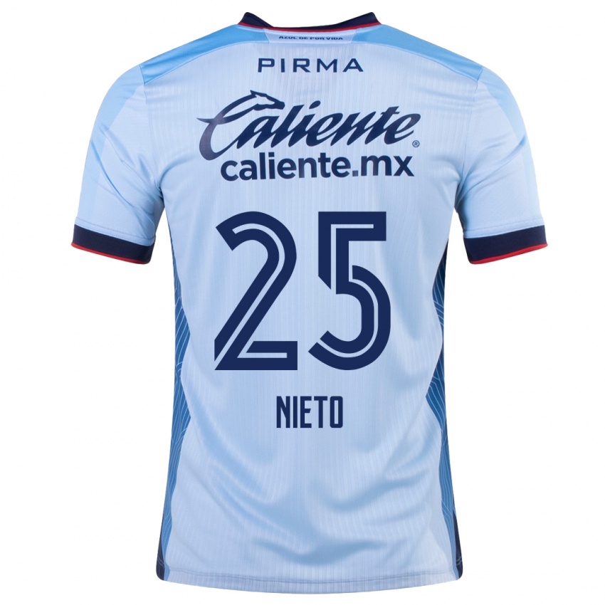 Kinder Natsidieli Nieto #25 Himmelblau Auswärtstrikot Trikot 2023/24 T-Shirt Österreich