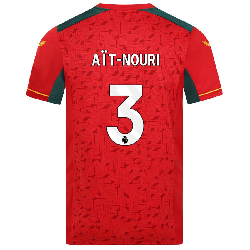 Herren Rayan Ait Nouri #3 Rot Auswärtstrikot Trikot 2023/24 T-Shirt Österreich