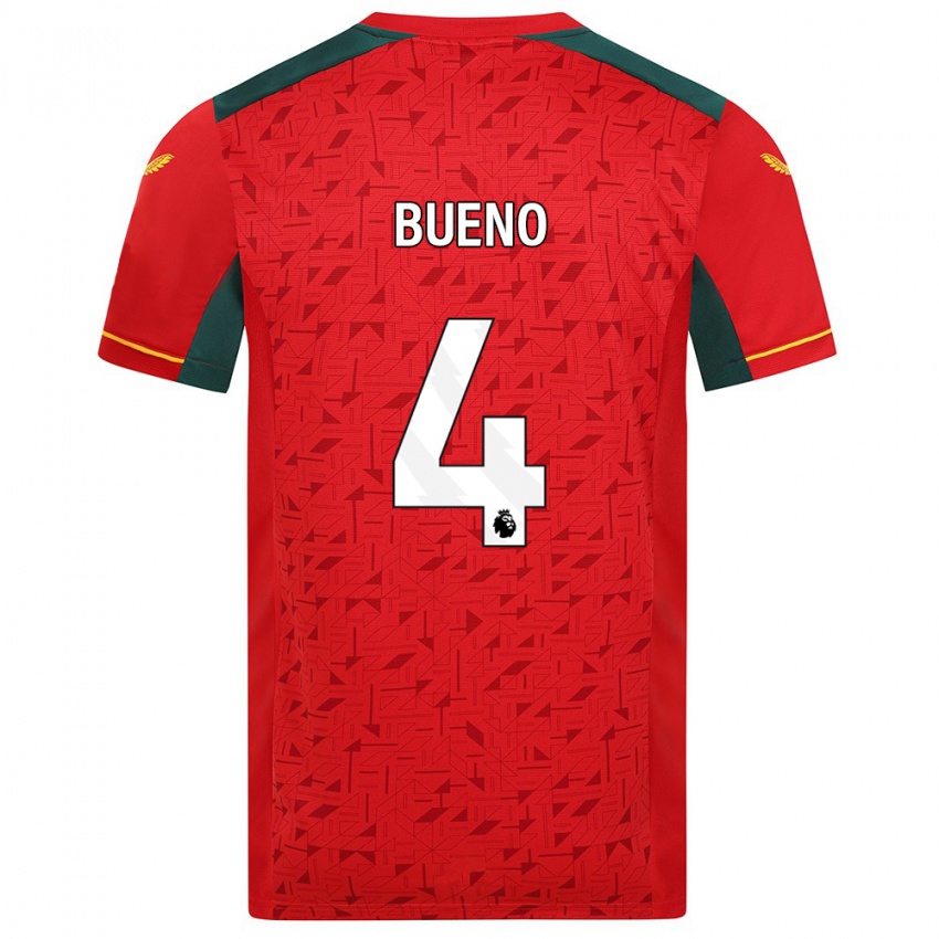Herren Santiago Bueno #4 Rot Auswärtstrikot Trikot 2023/24 T-Shirt Österreich