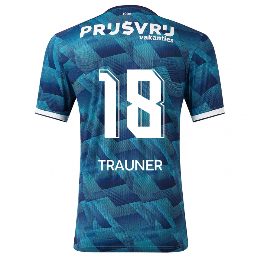 Herren Gernot Trauner #18 Blau Auswärtstrikot Trikot 2023/24 T-Shirt Österreich