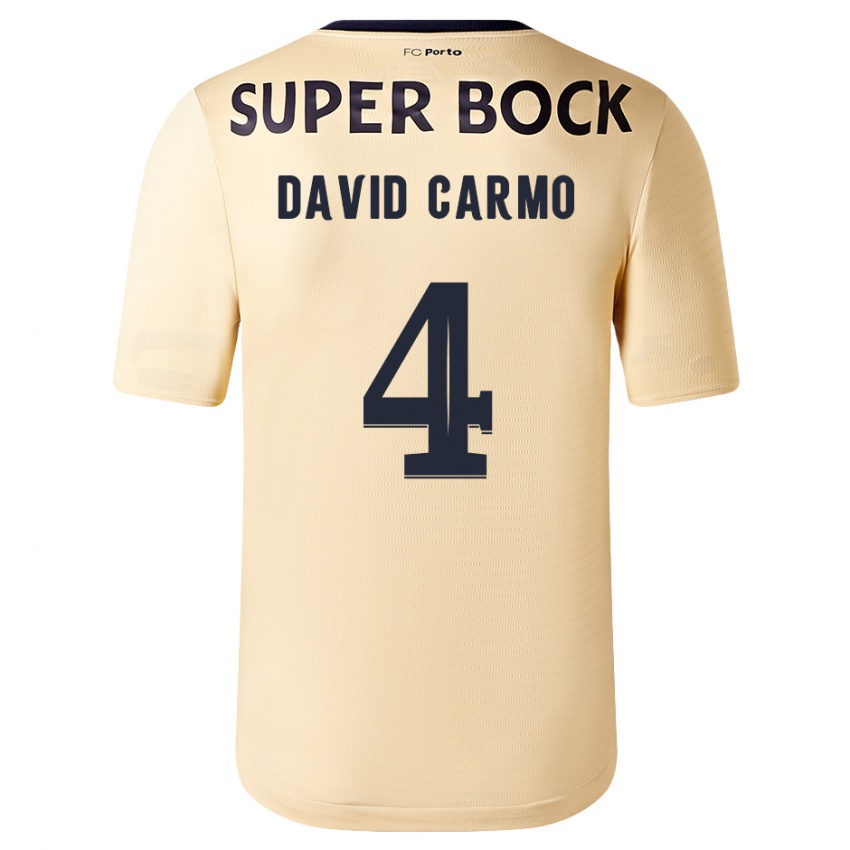Herren David Carmo #4 Beige-Gold Auswärtstrikot Trikot 2023/24 T-Shirt Österreich
