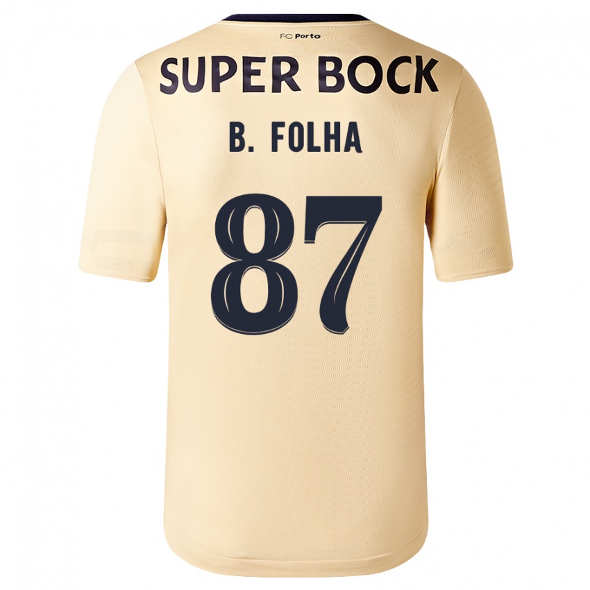 Herren Bernardo Folha #87 Beige-Gold Auswärtstrikot Trikot 2023/24 T-Shirt Österreich