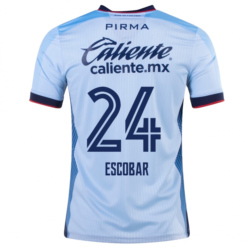 Herren Juan Escobar #24 Himmelblau Auswärtstrikot Trikot 2023/24 T-Shirt Österreich