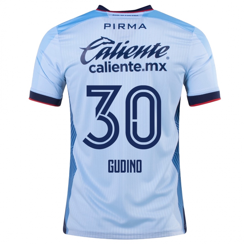 Herren Andres Gudino #30 Himmelblau Auswärtstrikot Trikot 2023/24 T-Shirt Österreich