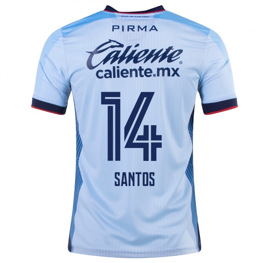 Herren Eleisa Santos #14 Himmelblau Auswärtstrikot Trikot 2023/24 T-Shirt Österreich