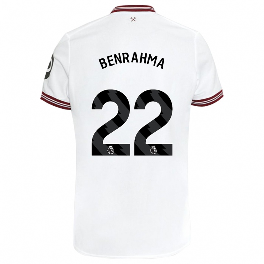 Damen Said Benrahma #22 Weiß Auswärtstrikot Trikot 2023/24 T-Shirt Österreich
