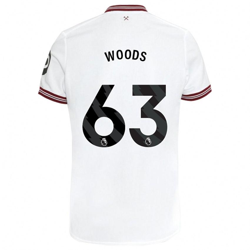 Damen Archie Woods #63 Weiß Auswärtstrikot Trikot 2023/24 T-Shirt Österreich