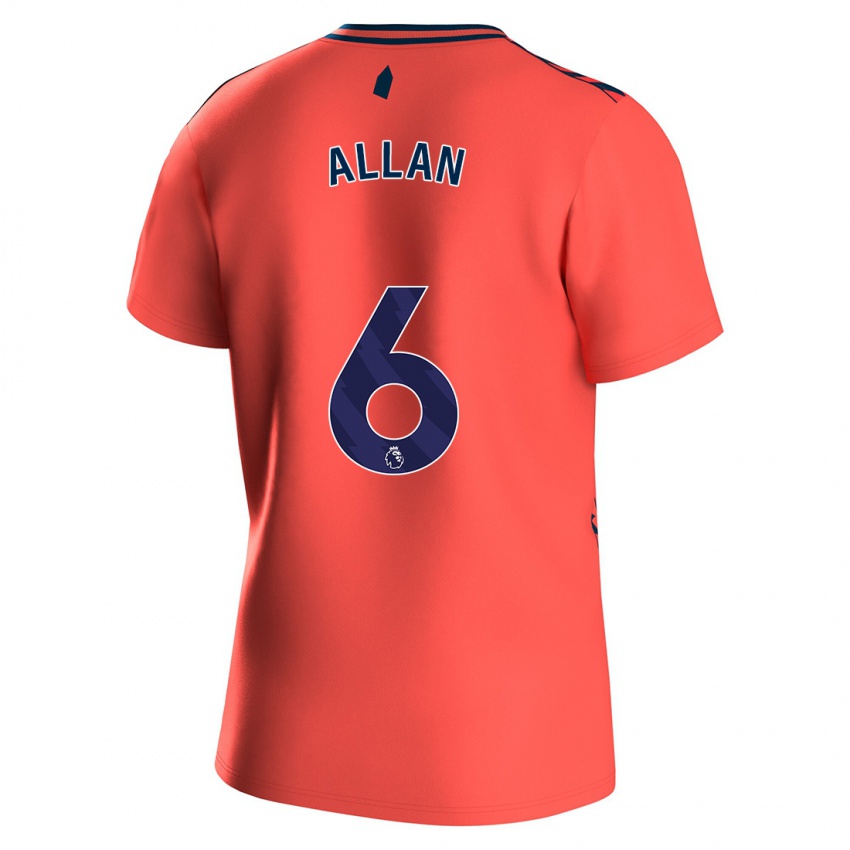 Damen Allan #6 Koralle Auswärtstrikot Trikot 2023/24 T-Shirt Österreich