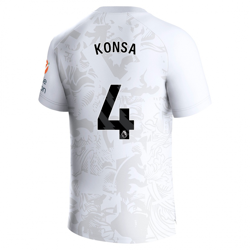 Damen Ezri Konsa #4 Weiß Auswärtstrikot Trikot 2023/24 T-Shirt Österreich