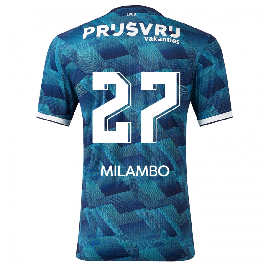 Damen Antoni Milambo #27 Blau Auswärtstrikot Trikot 2023/24 T-Shirt Österreich