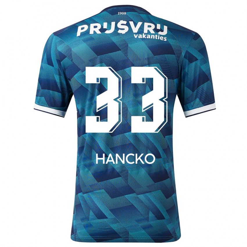 Damen David Hancko #33 Blau Auswärtstrikot Trikot 2023/24 T-Shirt Österreich