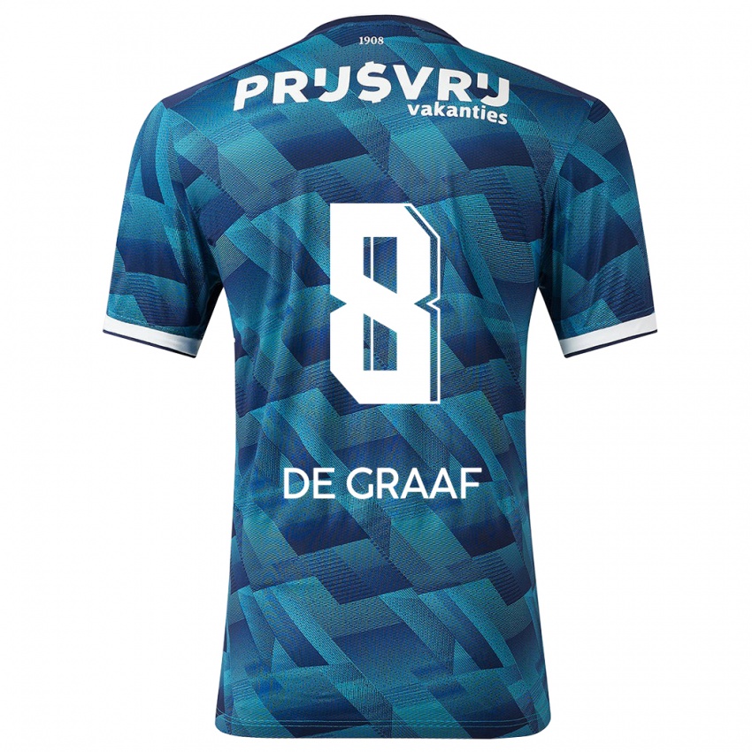 Damen Esmee De Graaf #8 Blau Auswärtstrikot Trikot 2023/24 T-Shirt Österreich