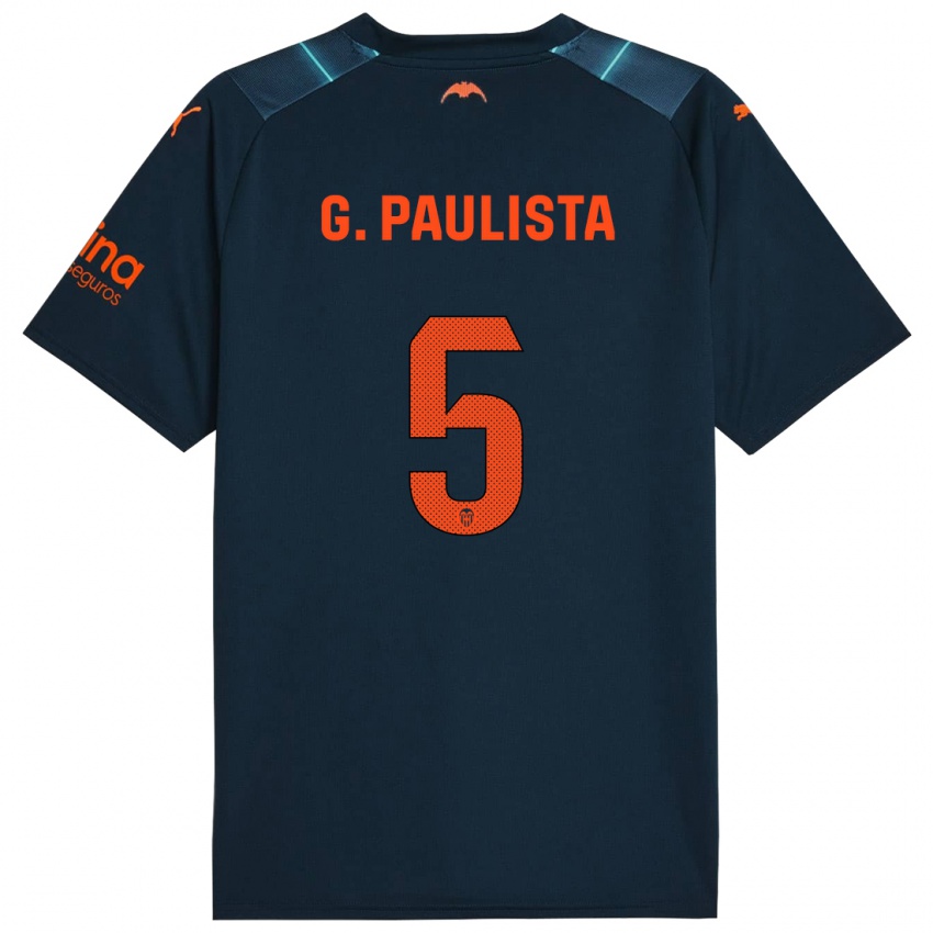 Damen Gabriel Paulista #5 Marineblau Auswärtstrikot Trikot 2023/24 T-Shirt Österreich