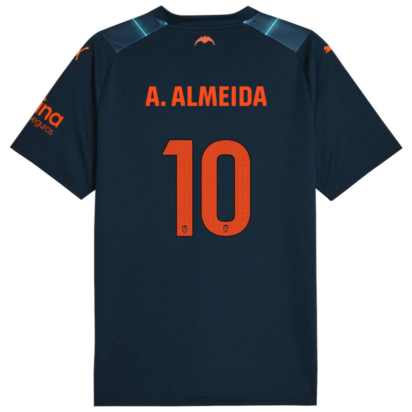 Damen André Almeida #10 Marineblau Auswärtstrikot Trikot 2023/24 T-Shirt Österreich
