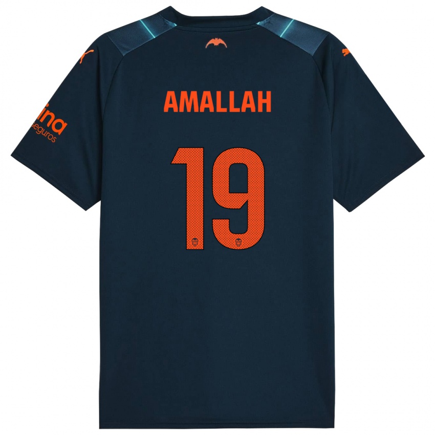 Damen Selim Amallah #19 Marineblau Auswärtstrikot Trikot 2023/24 T-Shirt Österreich
