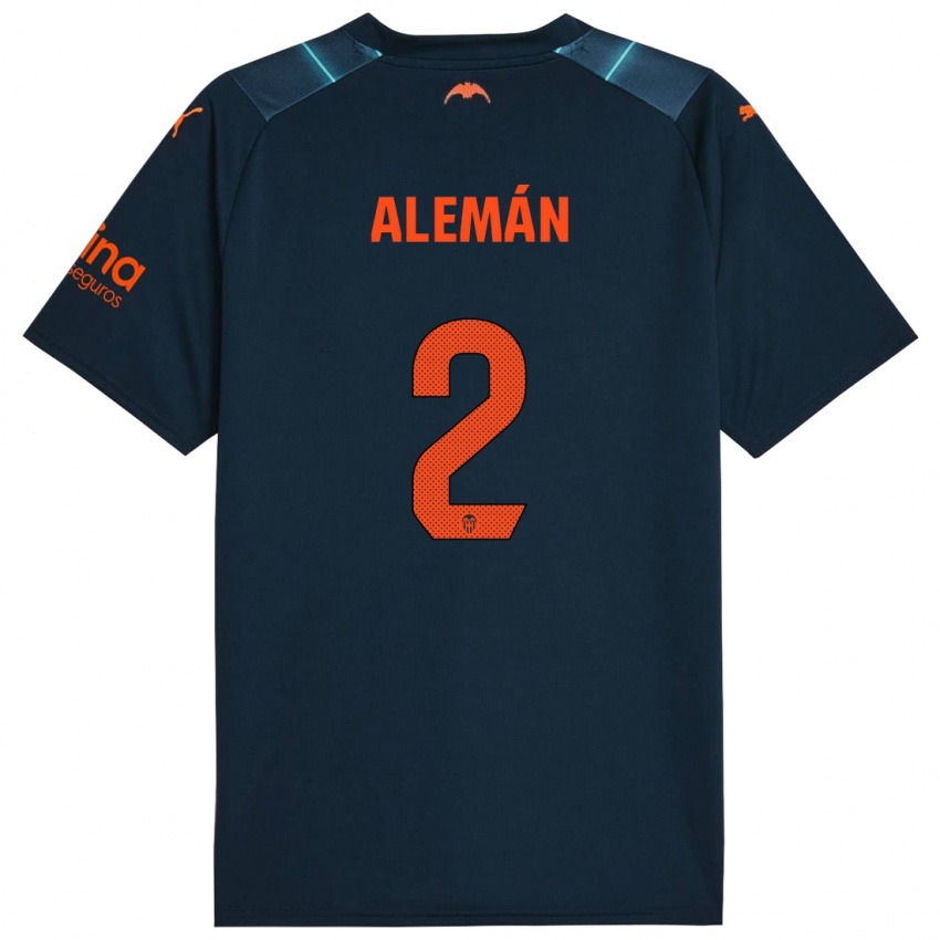 Damen Carlos Alemán #2 Marineblau Auswärtstrikot Trikot 2023/24 T-Shirt Österreich
