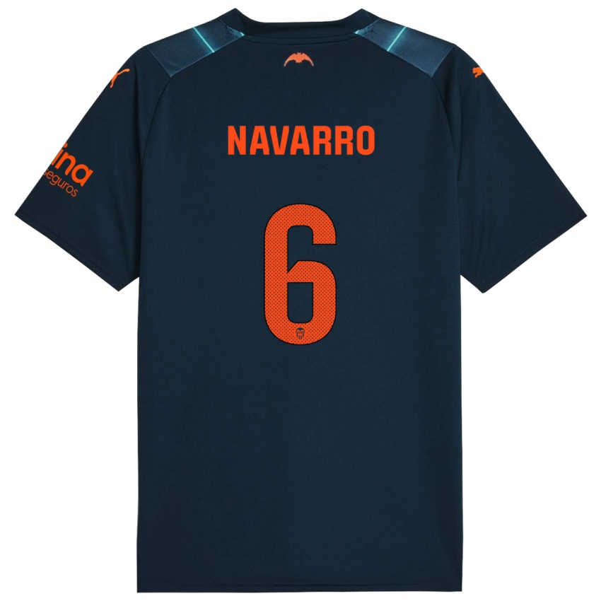 Damen Javi Navarro #6 Marineblau Auswärtstrikot Trikot 2023/24 T-Shirt Österreich