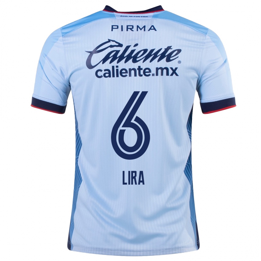 Damen Erik Lira #6 Himmelblau Auswärtstrikot Trikot 2023/24 T-Shirt Österreich