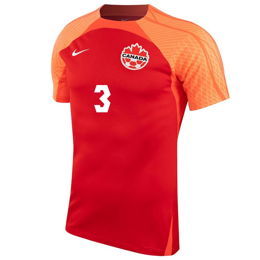 Herren Kanadische Samuel Adekugbe #3 Orangefarben Heimtrikot Trikot 24-26 T-Shirt Österreich