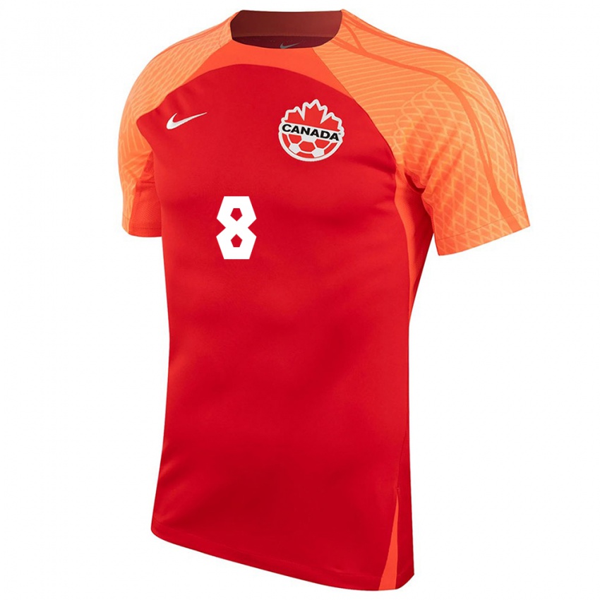 Herren Kanadische Ismael Kone #8 Orangefarben Heimtrikot Trikot 24-26 T-Shirt Österreich