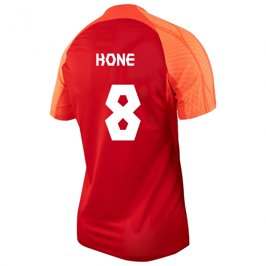 Herren Kanadische Ismael Kone #8 Orangefarben Heimtrikot Trikot 24-26 T-Shirt Österreich