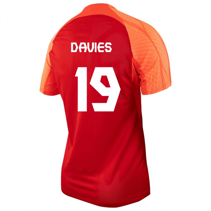 Herren Kanadische Alphonso Davies #19 Orangefarben Heimtrikot Trikot 24-26 T-Shirt Österreich