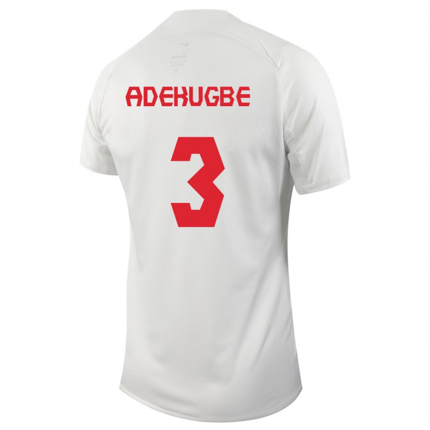 Herren Kanadische Samuel Adekugbe #3 Weiß Auswärtstrikot Trikot 24-26 T-Shirt Österreich