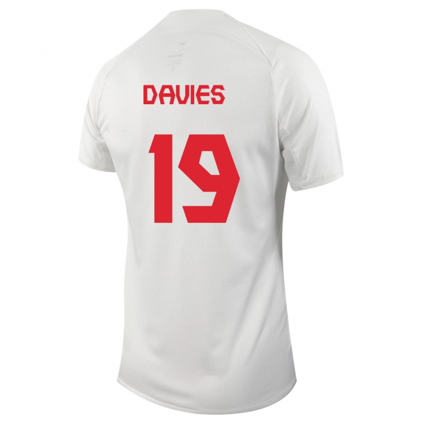 Herren Kanadische Alphonso Davies #19 Weiß Auswärtstrikot Trikot 24-26 T-Shirt Österreich