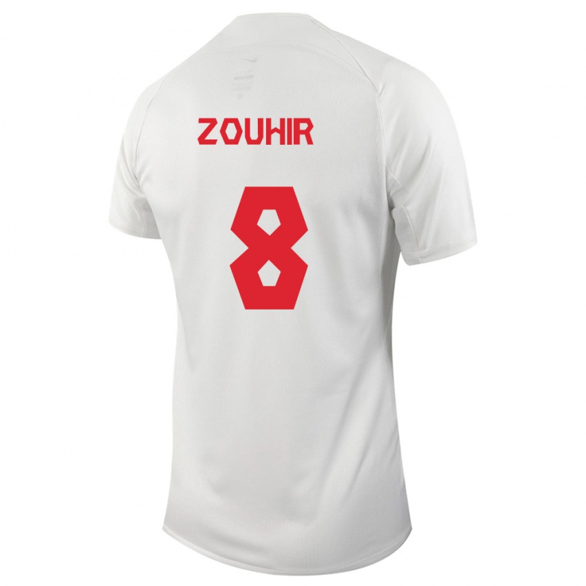 Herren Kanadische Rida Zouhir #8 Weiß Auswärtstrikot Trikot 24-26 T-Shirt Österreich