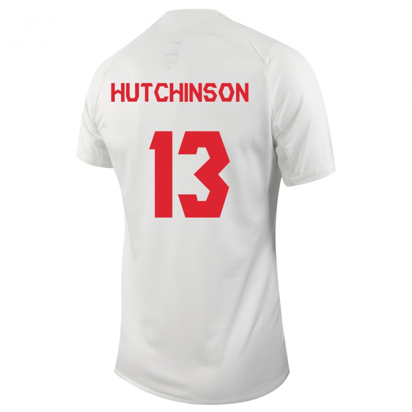 Herren Kanadische Atiba Hutchinson #13 Weiß Auswärtstrikot Trikot 24-26 T-Shirt Österreich