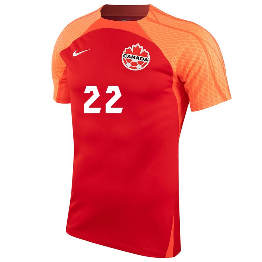 Damen Kanadische Richie Laryea #22 Orangefarben Heimtrikot Trikot 24-26 T-Shirt Österreich