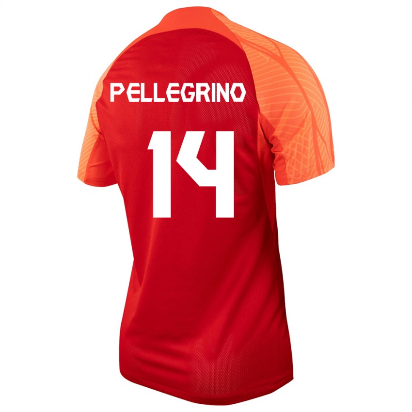 Damen Kanadische Gabriel Pellegrino #14 Orangefarben Heimtrikot Trikot 24-26 T-Shirt Österreich