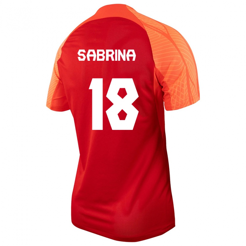 Damen Kanadische Sabrina D Angelo #18 Orangefarben Heimtrikot Trikot 24-26 T-Shirt Österreich
