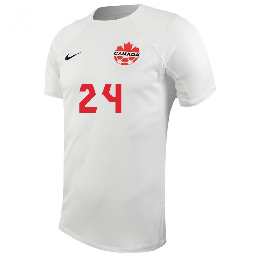 Damen Kanadische Joel Waterman #24 Weiß Auswärtstrikot Trikot 24-26 T-Shirt Österreich