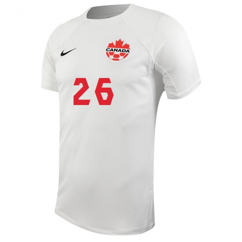 Damen Kanadische Luca Koleosho #26 Weiß Auswärtstrikot Trikot 24-26 T-Shirt Österreich