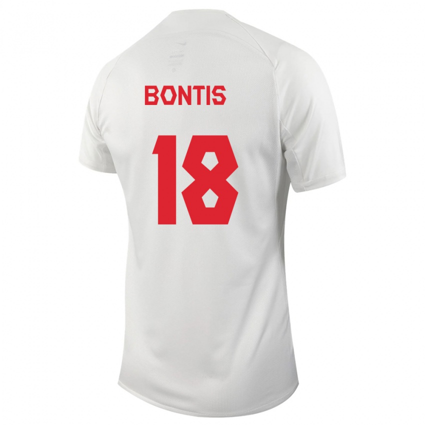 Damen Kanadische Dino Bontis #18 Weiß Auswärtstrikot Trikot 24-26 T-Shirt Österreich