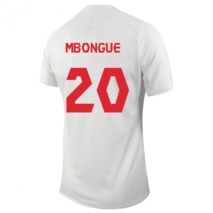 Damen Kanadische Hugo Mbongue #20 Weiß Auswärtstrikot Trikot 24-26 T-Shirt Österreich